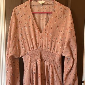 Pink multicolored dress. Comfy and stretchy! Worn twice